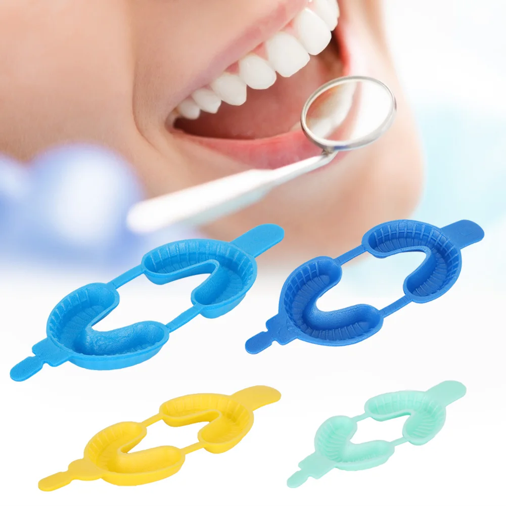 50Pcs Disposable Up Down Double Fluoride Tray Dual Arch Trays Dental EVA Impression Flexible Antishock Accessory Materials Tools