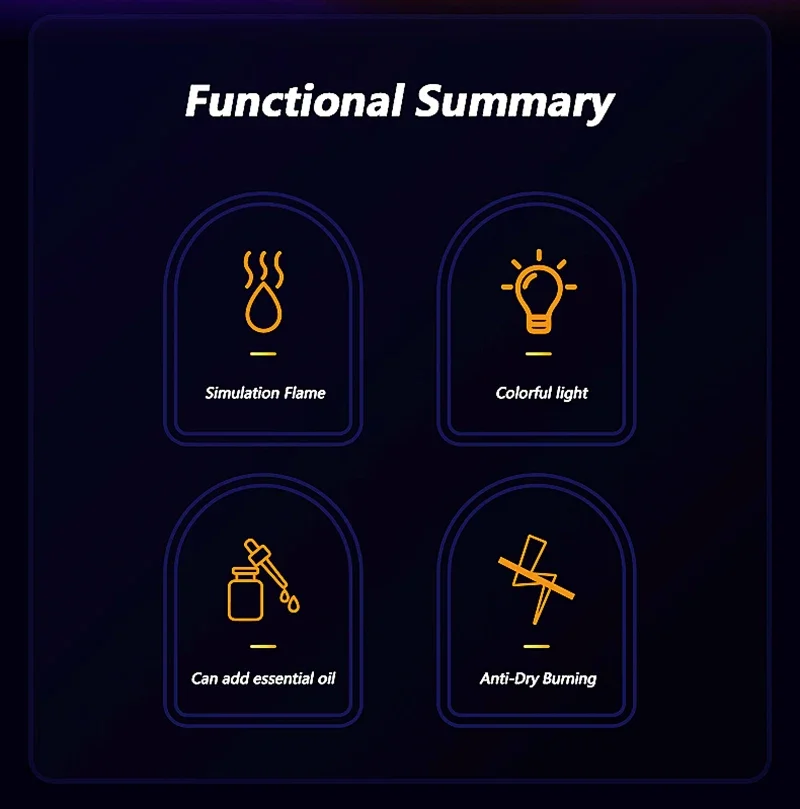 130ml Aroma Diffuser Air Humidifier Ultrasonic Cool Mist Maker Fogger Led Essential Oil Flame Lamp Difusor