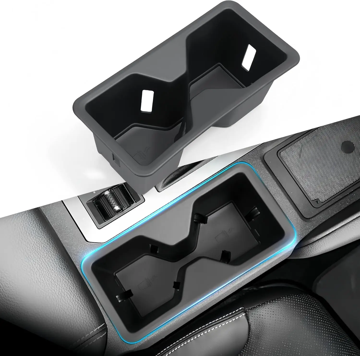 

For Toyota Land Cruiser Center Console Cup Holder Inserts 2024- 2026 Interior Accessories TPE Car Cup Holder For Land Cruiser