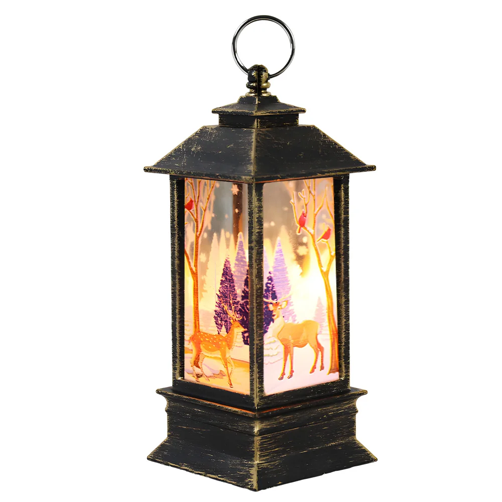 Outdoor Christmas Lantern Battery Operated Lighted Small Wind Lamp Deer / Snowman / Angel / Santa Claus Christmas Decorations
