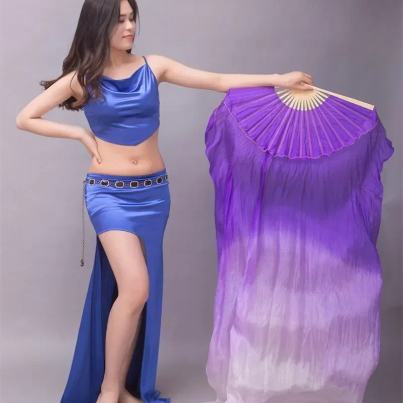 Hot Sell Cheap Kids Women Belly Dancing Fan Veils 1 Pair Gradient Color Dancer Practice Long Fan Props 120cm/150cm/180cm