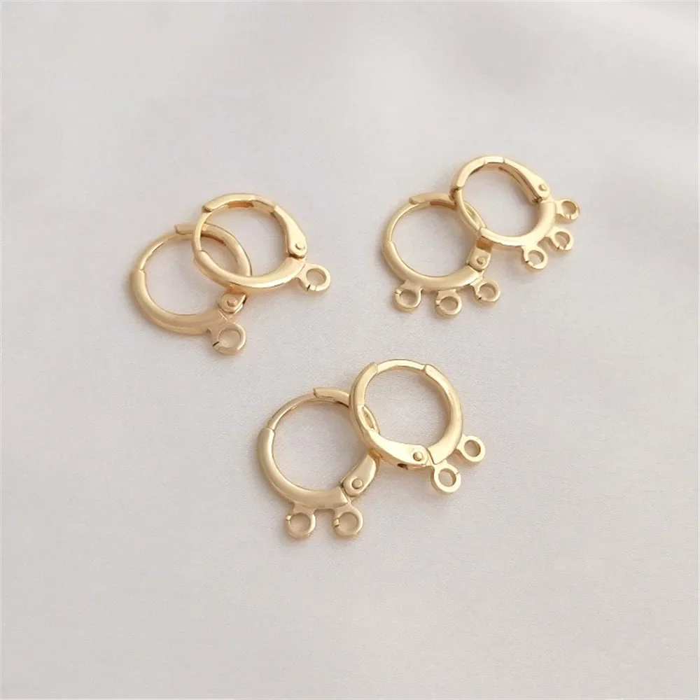 

14K Gold Plated Diy multi-hanging earring, Round clip, European earring, diy multi-hanging earring, accessory material