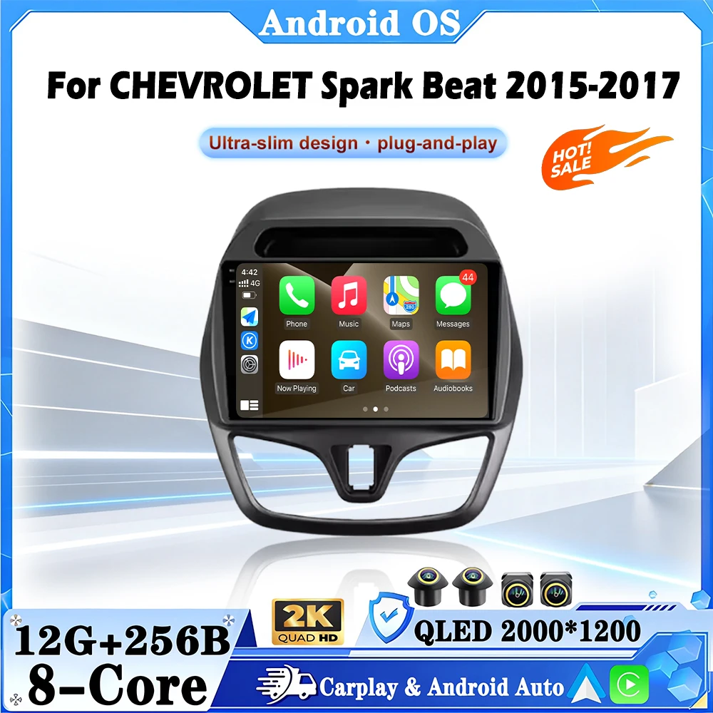 9 inch For CHEVROLET Spark Beat 2015-2017 Android 16 Auto Wireless Carplay Car Radio Multimedia Video Tools