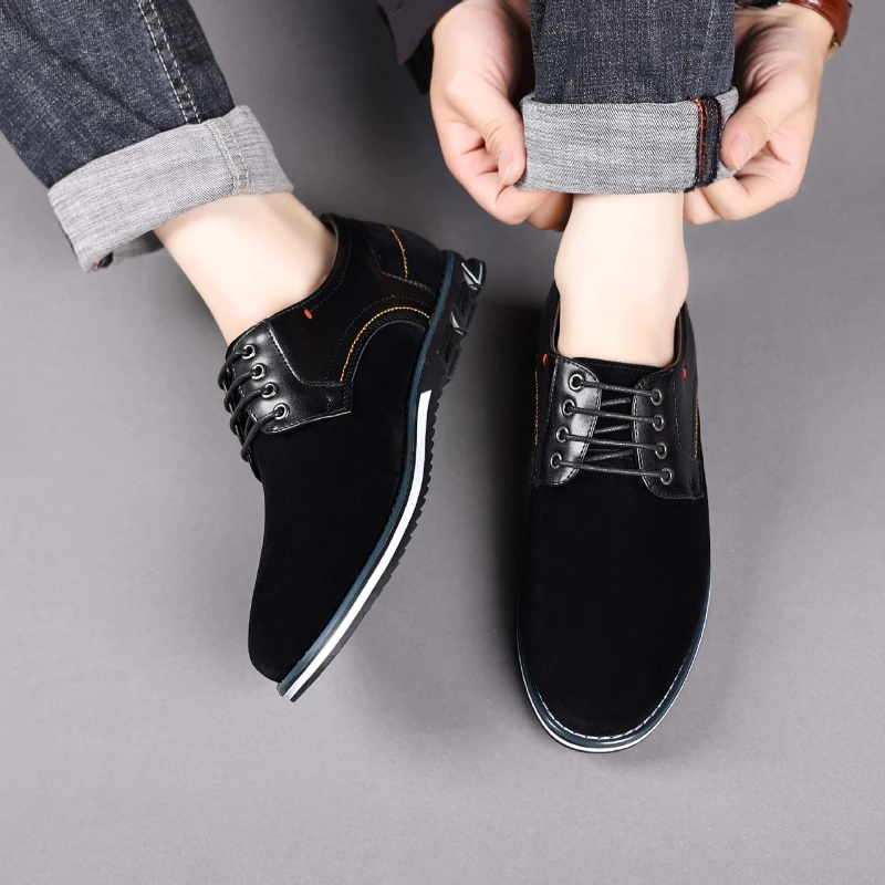 2024 New Men Business Casual Shoes Luxury Suede Leather Shoes for Men Italian Oxford Shoe Comfortable Soft Sole Men Dress Shoes