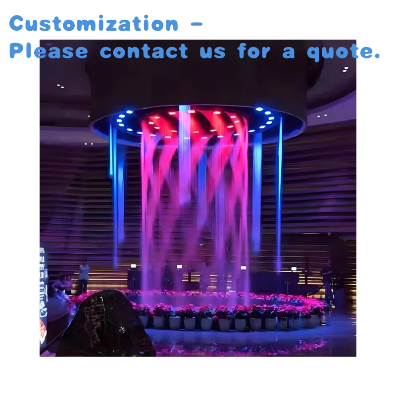 

custom.Feature Outdoor Decorative Waterfall Fountain Wall Rain Curtain Fountain Hotel Lobby
