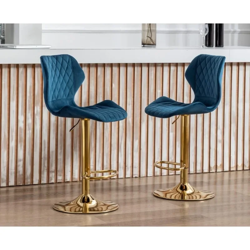 

Swivel Bar Stools Set of 2 Modern Counter Height Barstools PU Leather Bar Chairs with Back Adjustable Kitchen Island Stools