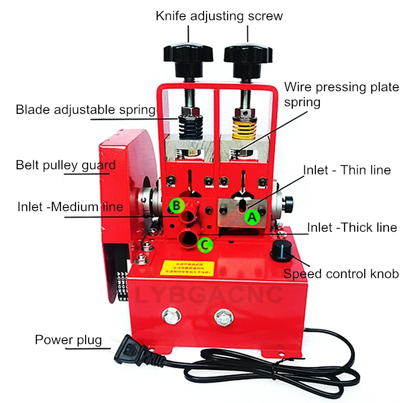 Mini Wire Stripping Machine Electric Drill Powered Hand Crank 1.5-18mm Diameter with Blade for Copper and Aluminum Recycling