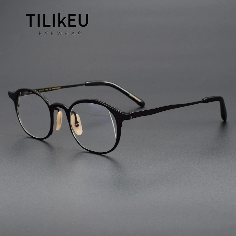 

Vintage Pure Titanium Eyeglasses Frame Men and Women 2025 Japanese Designer Handmade Square Frame Glasses unique Irregular Frame
