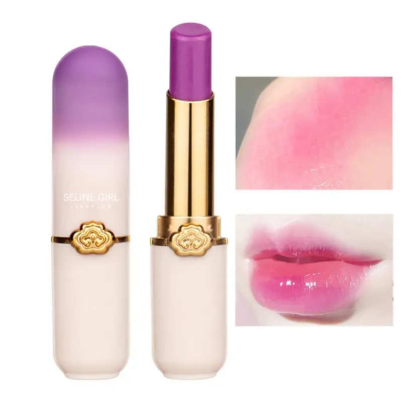 Grape Jelly Lipstick Non-Sticky Temperature Change Lip Essence Color Changing Lipstick Color Change Waterproof Makeup Lip Balm