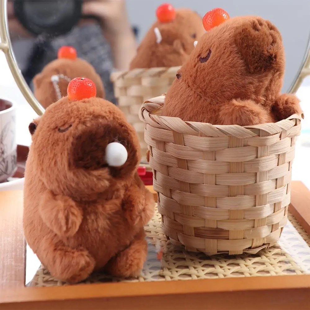 Wagging Tail Plush Capybara Tail Wagging Keychain Animal Toy Capybara Wag Its Tail Toy Pluszowa lalka Kawaii Funny