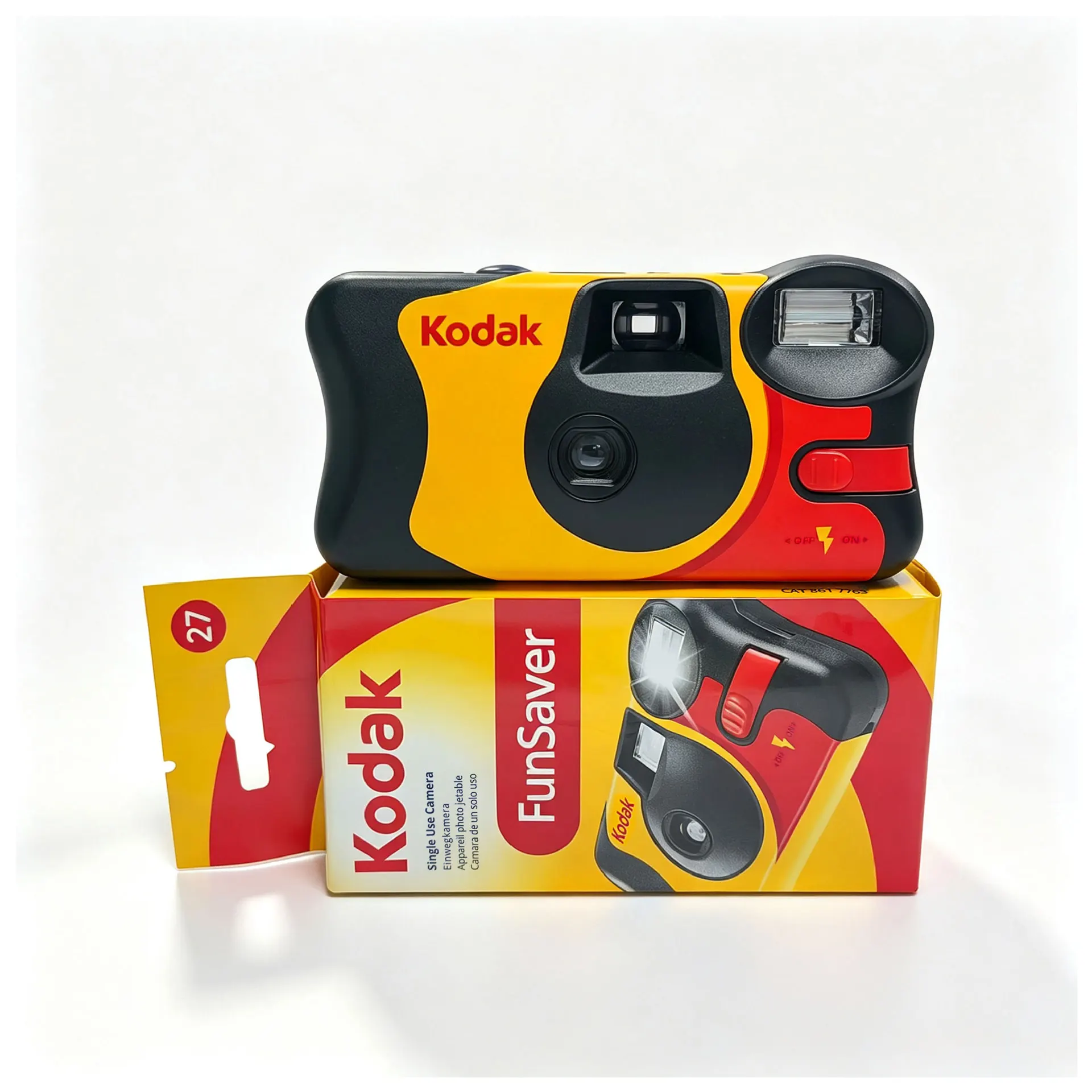 Kodak 35mm Waterproof HD Power 27/39 Exposures FunSaver in Stock Disposable Single Use Point-and-Point Film Camera with Flash