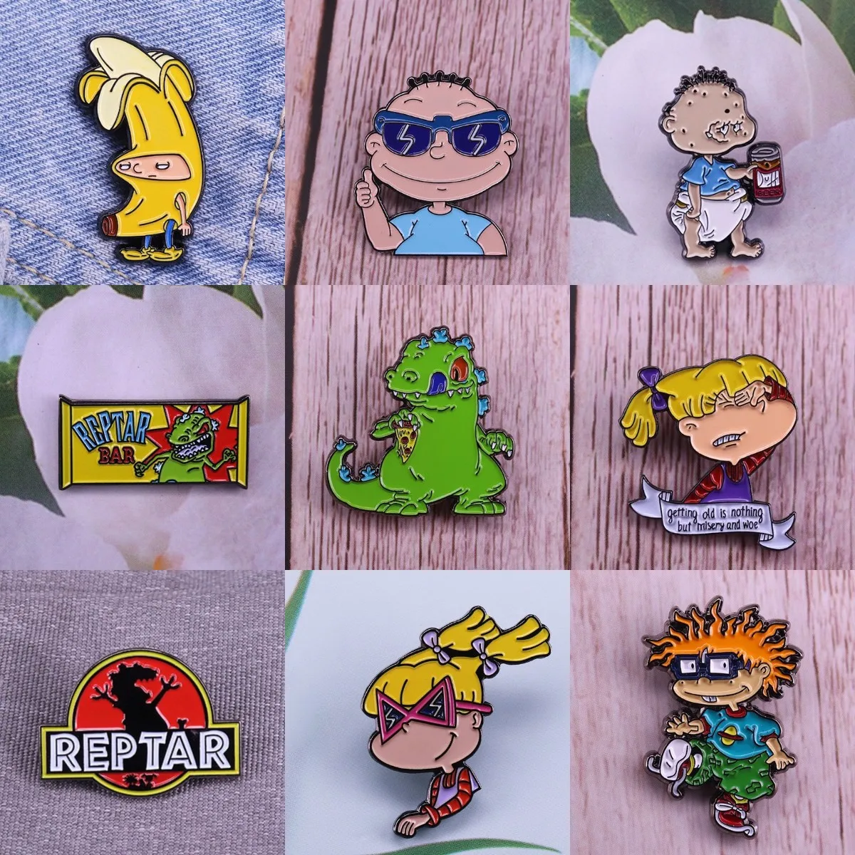 Hard Enamel Lapel Pins Backpack Jeans Fun Angelica Pickles Chuckie Banana Girl Brooch Women Dinosaur Jewelry Gifts Cartoon Badge