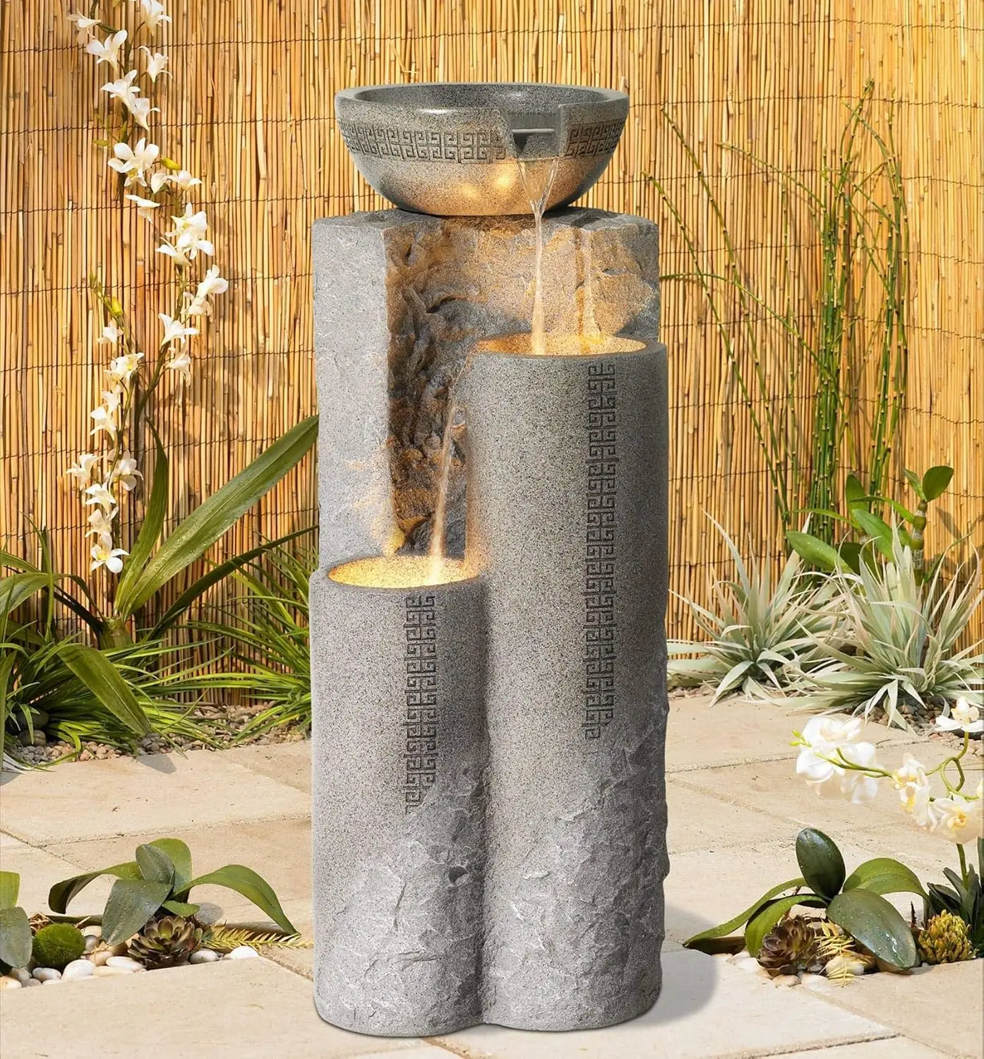 ^Outdoor Large Bowl and Pillar 34 1/2