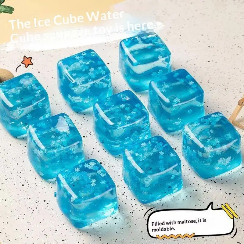 1Pcs Stress Relief Squeeze Toys Snowflake Ice Cubes Slow Rising Sensory Fidget Toy Hand Exercise Calming Tool
