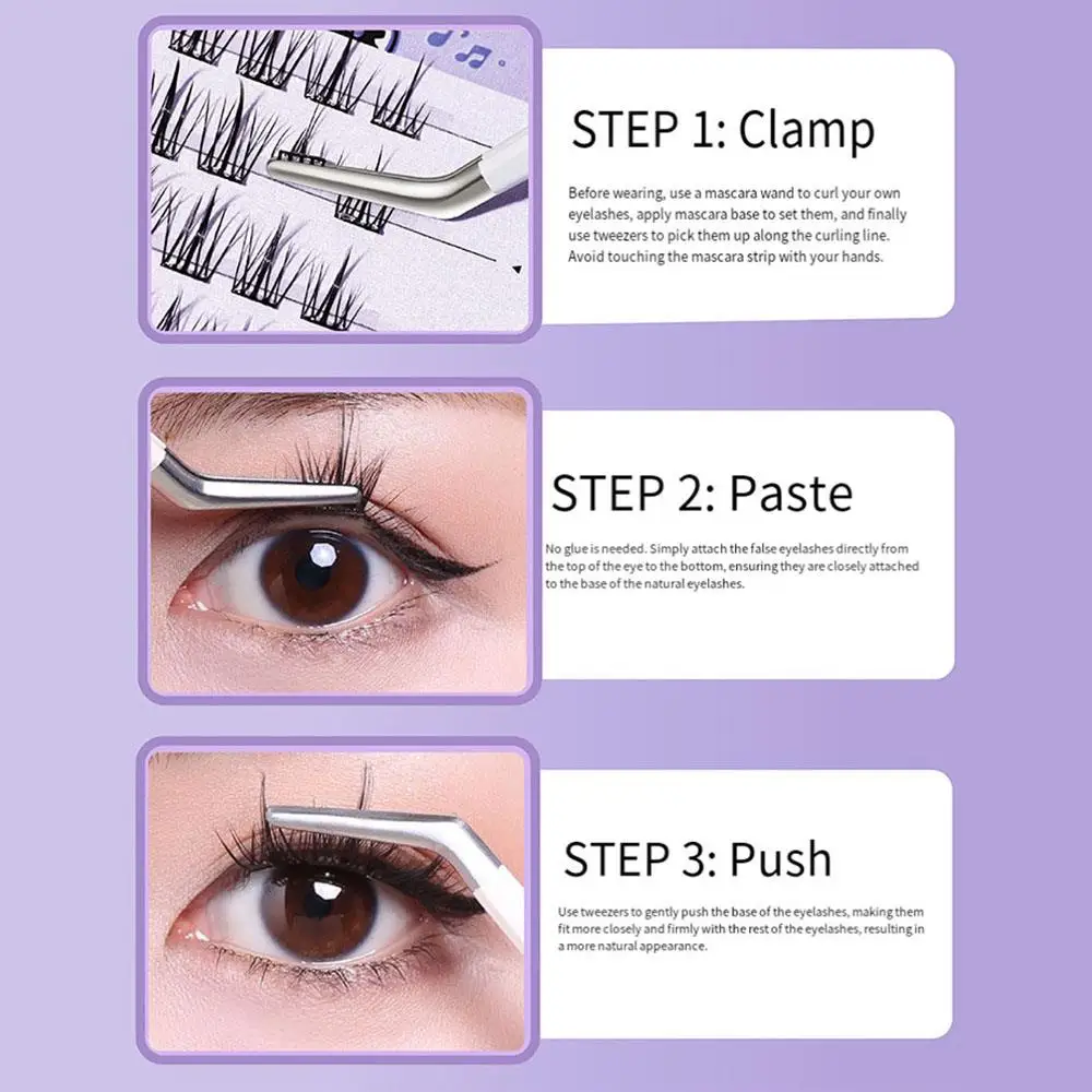 Cílios enxertia lash extensão cílios postiços sem cola cílios auto-adesivos lash raposa olho fofo decoração curling lash cluster