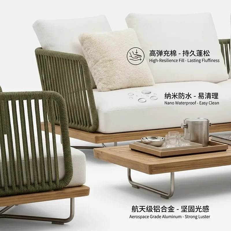 for Outdoor Sofa Balcony Rattan Chair Garden Decorative Chair for Outdoor Rattan Rope Dining Chair Leisure for Outdoor Hotel