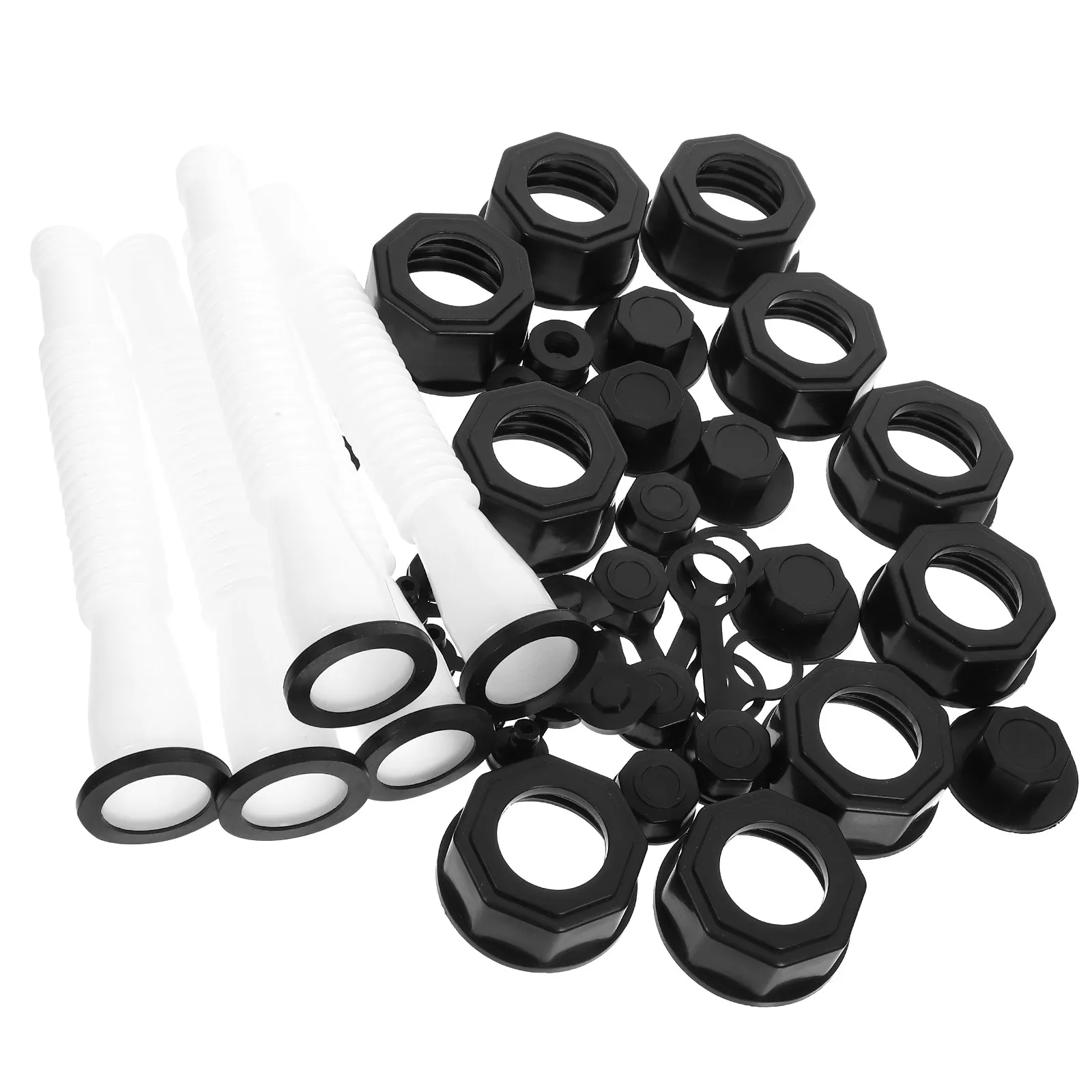 

5Sets Fuel Tank Nozzle Spouts Kit Durable ABS Replacement Gas Can Spouts Leak-Free Easy Fuel Injection Practical Gas Can Vents