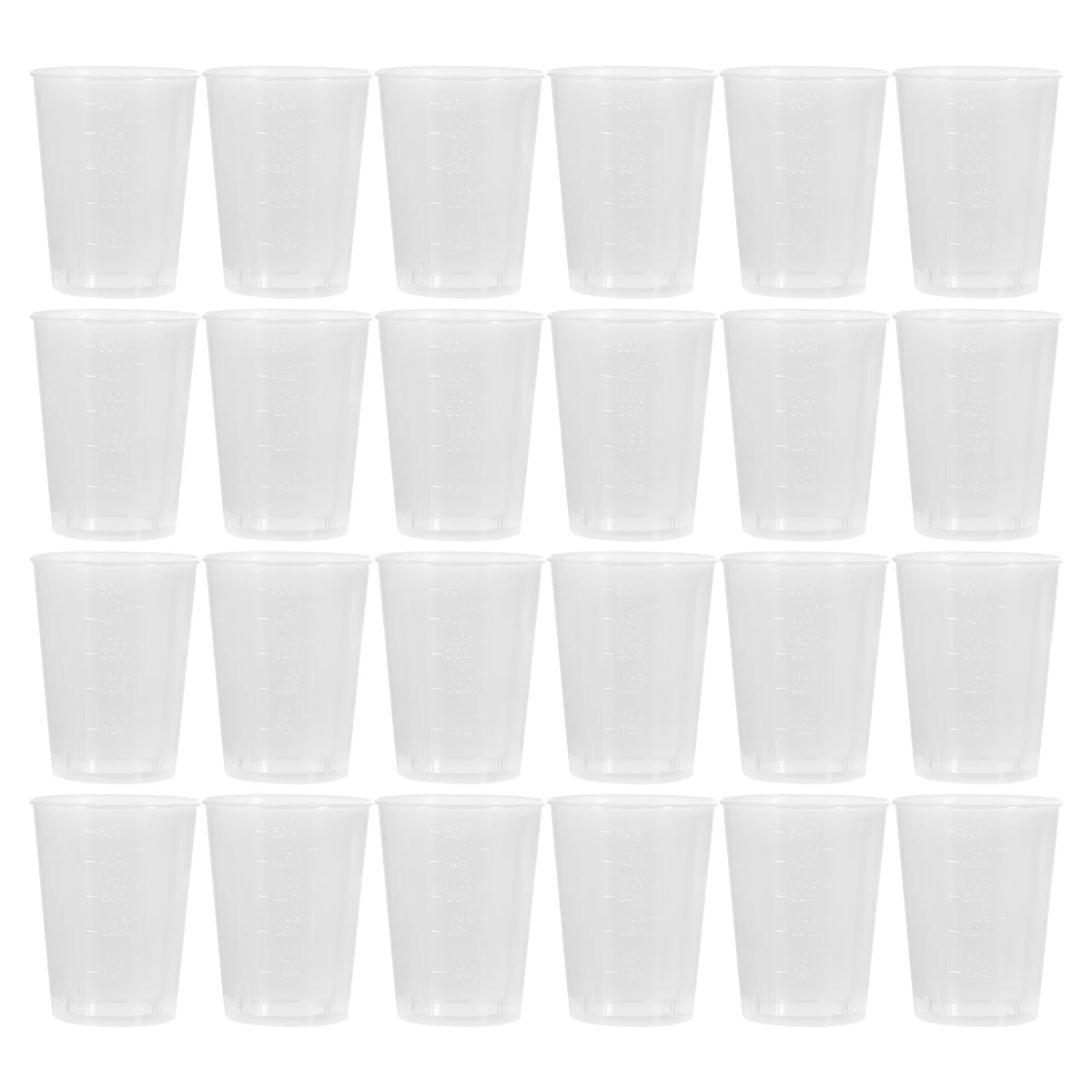 

50 Pcs Measuring Cup Scale Clear Liquid Long Service Plastic Disposable Design Food Grade Use