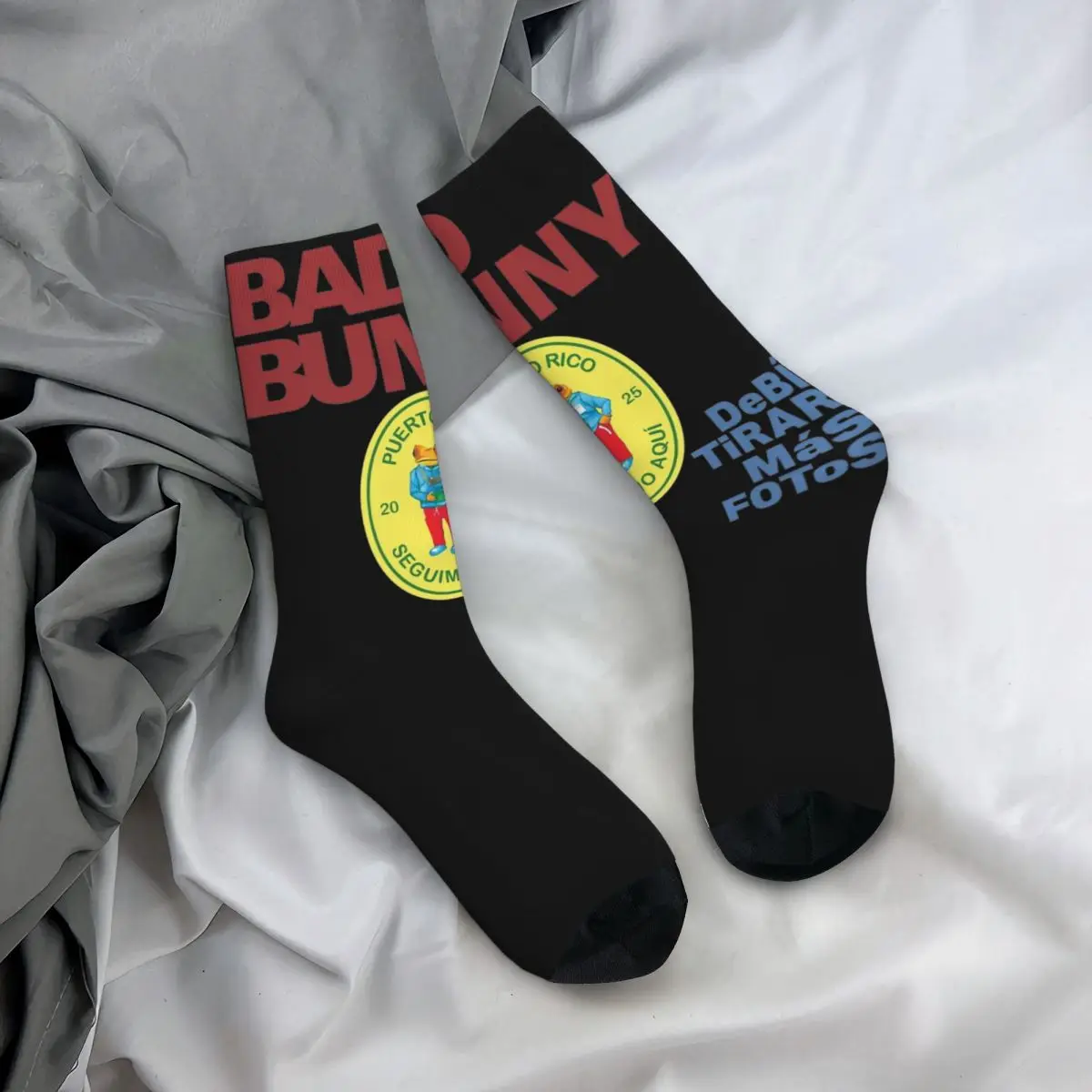 

Повседневные носки Bad Bunny DTMF Debi Tirar Mas с принтом фотографи, весенне-осенне-зимние удобные носки для экипажа, впитывающие пот