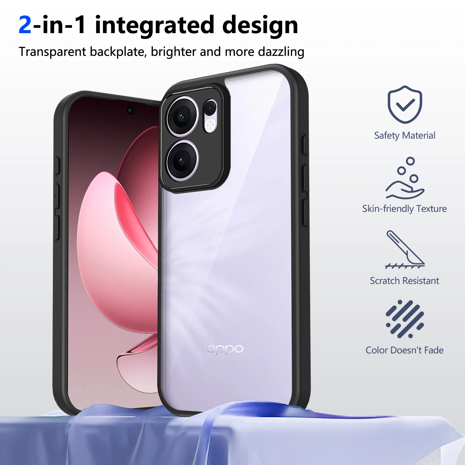 Oppo Reno 13F 4G CPH2701 Case Silicone Bumper Crystal Clear Armor Hard Back Cover Phone Case for Oppo Reno 13F Reno13F CPH2699