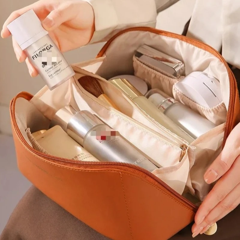 حقيبة تخزين مستحضرات التجميل، سعة كبيرة، محمولة، راقية، شهيرة على الإنترنت، مستحضرات تجميل جديدة للسفر، حقيبة تخزين أدوات الزينة #2