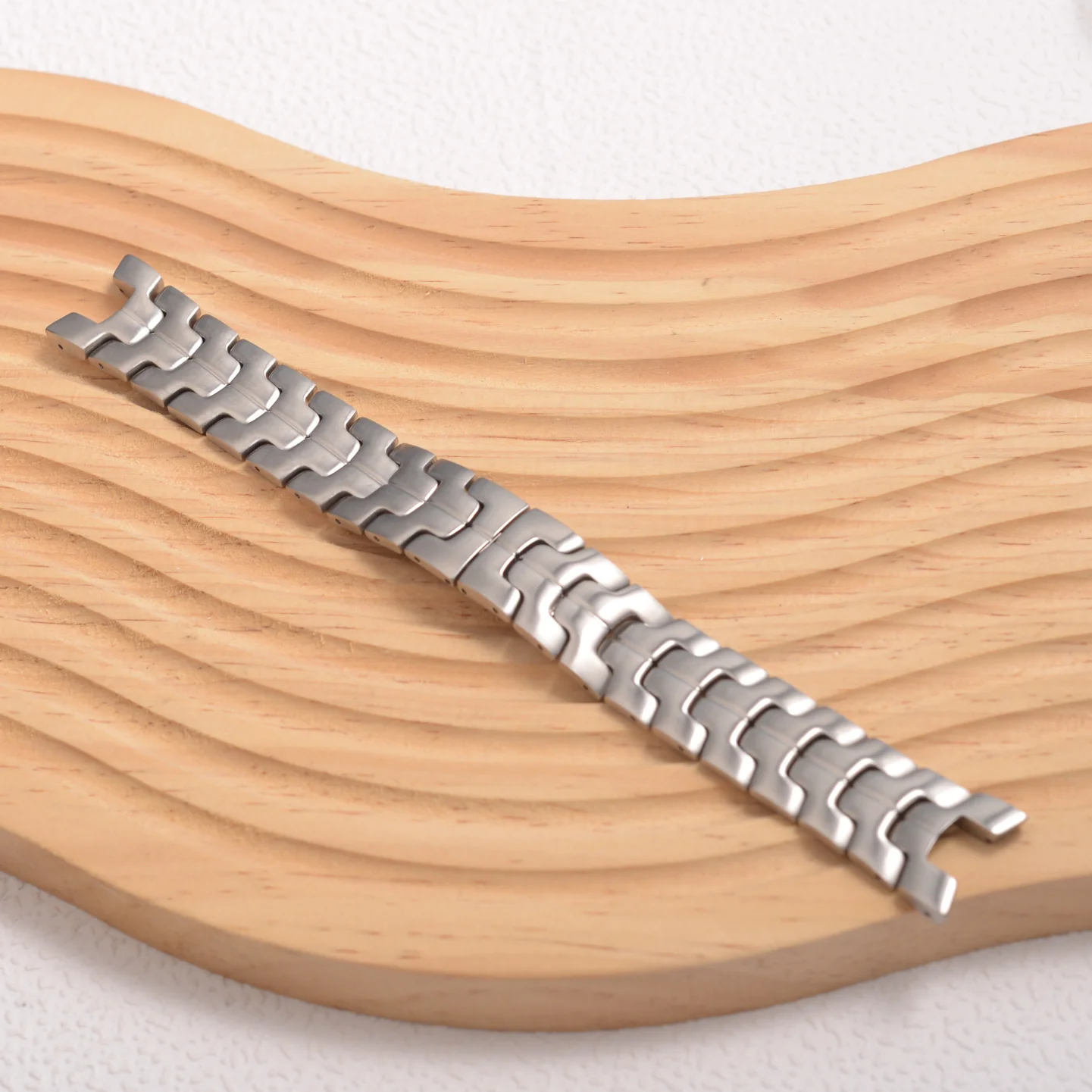 21mmx9mm High Quality Silver 316L Stainless Steel Watchband Solid Concaved Links Bracelet Fit For TAG Heuer Link Watch