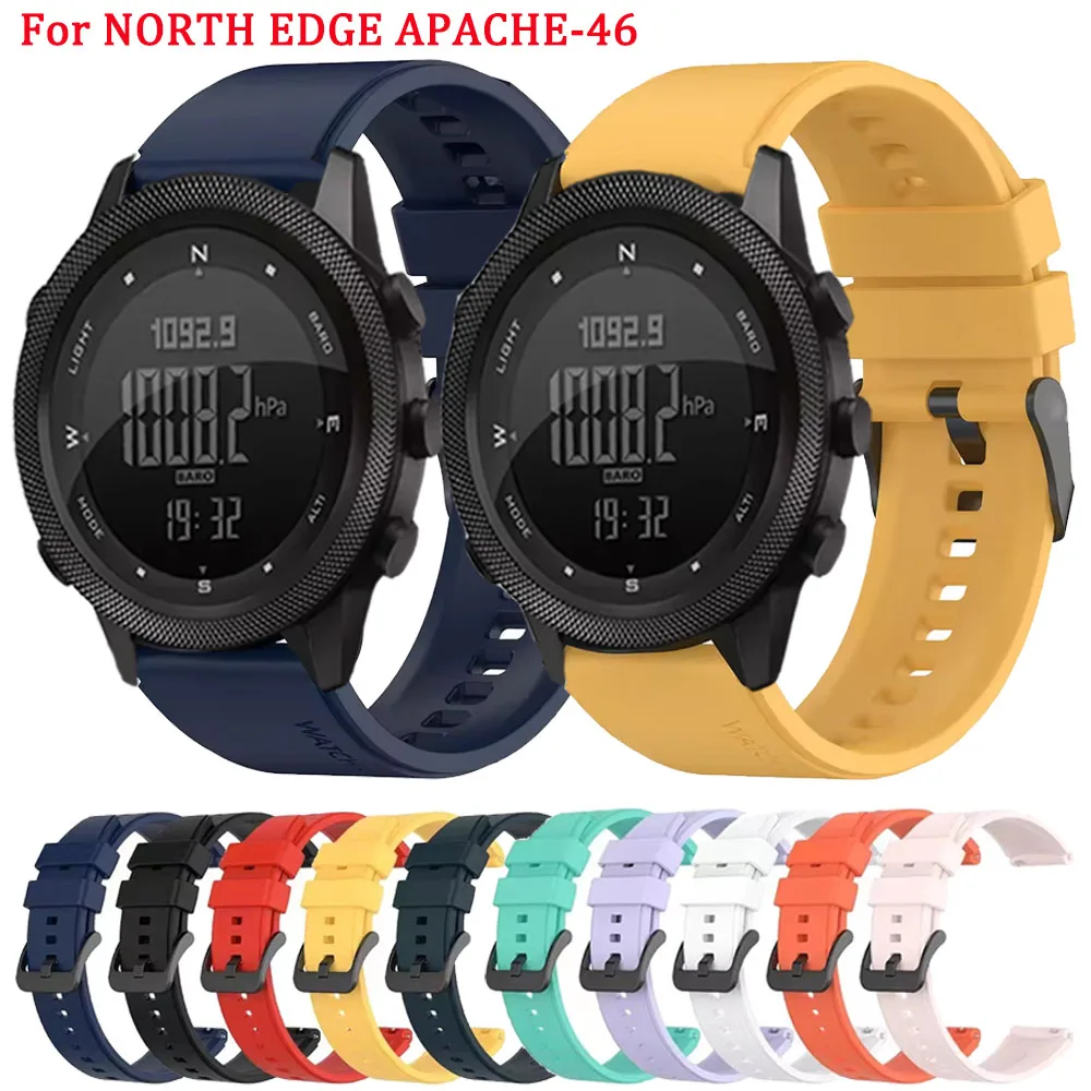 22 مللي متر حزام ساعة سيليكون ل NORTH EDGE APACHE-46 Smartwatch الرياضة حزام الساعات ل APACHE-46 سوار إكسسوارات Correa #1