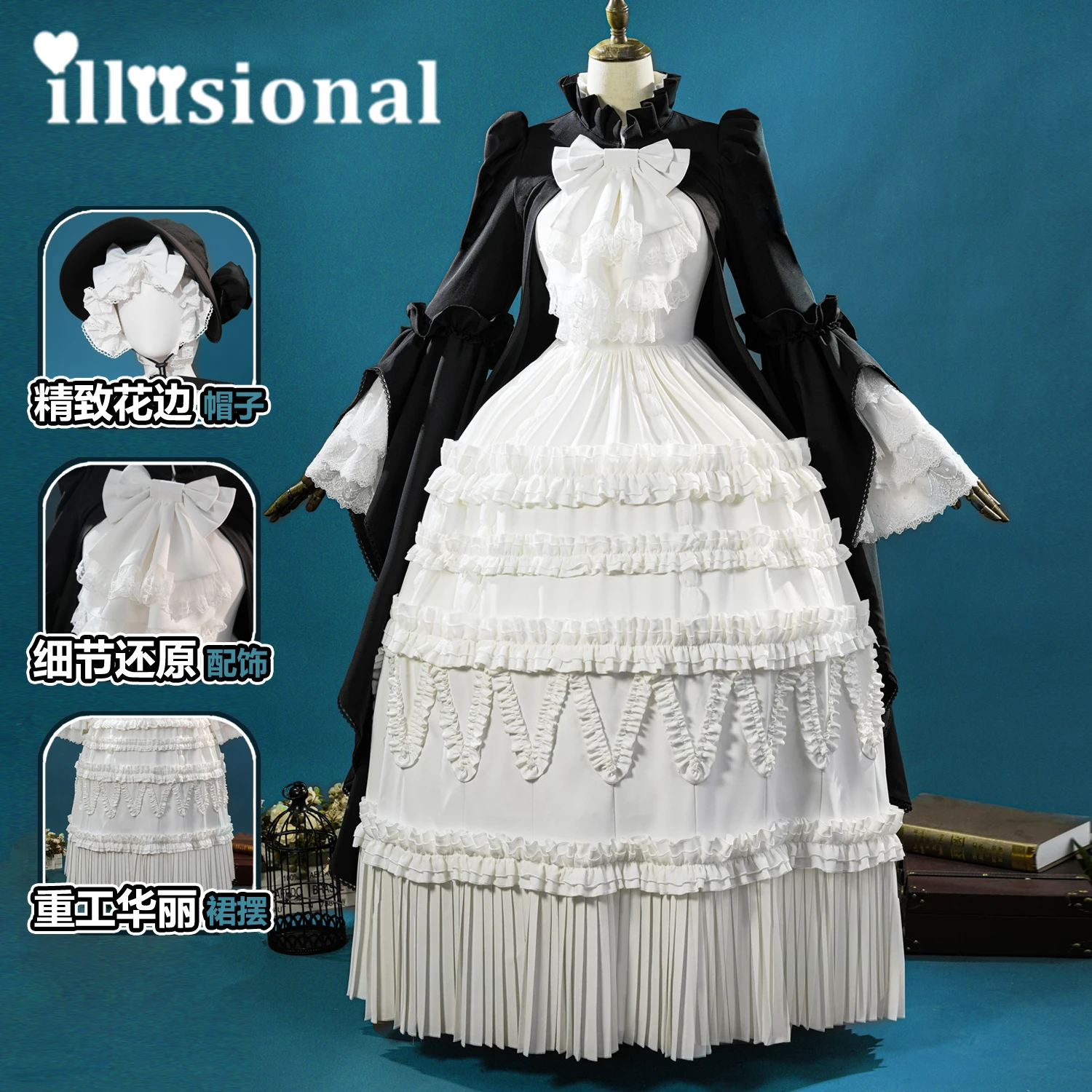 Illusional Gosick Victorique de Blois Cosplay Kostüm Frauen Lolita Kleider weibliche Palast Bankett Gothic Kleid