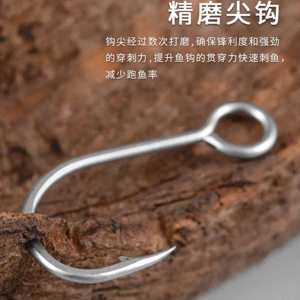 BKK 8005 Inline Single Hook 81 WV High Carbon Precision Steel Matte Tin Coating Big Eye Hooks For Bait Fishing Accessories