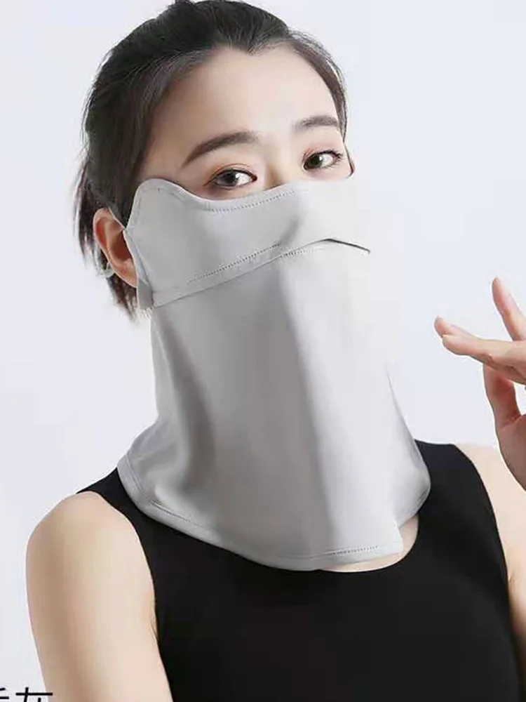 Zomer Facekini Hot Nieuwe Ijs Zijde Vrouwen Zonnebrandmasker Anti-Ultraviolet Ademend Polyester Cover Gezicht