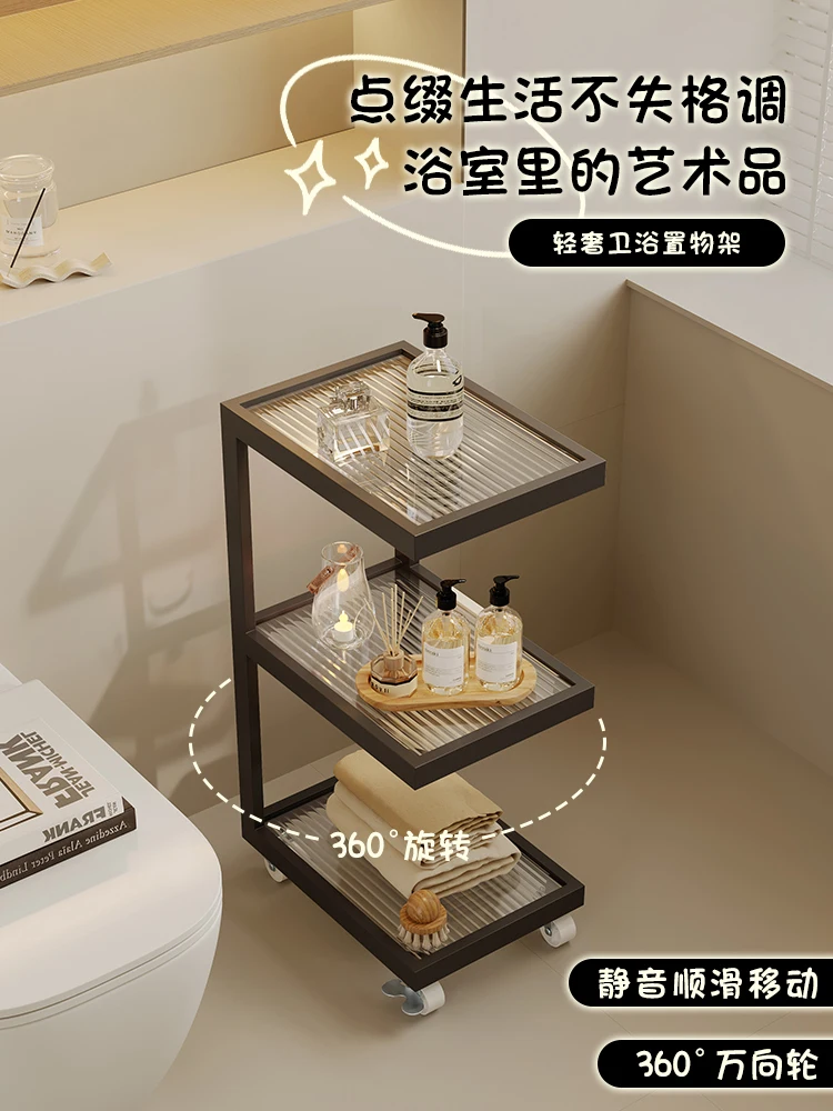 Shelf Floor-to-ceiling bathroom toilet crevice storage rack Narrow toilet next to storage rack