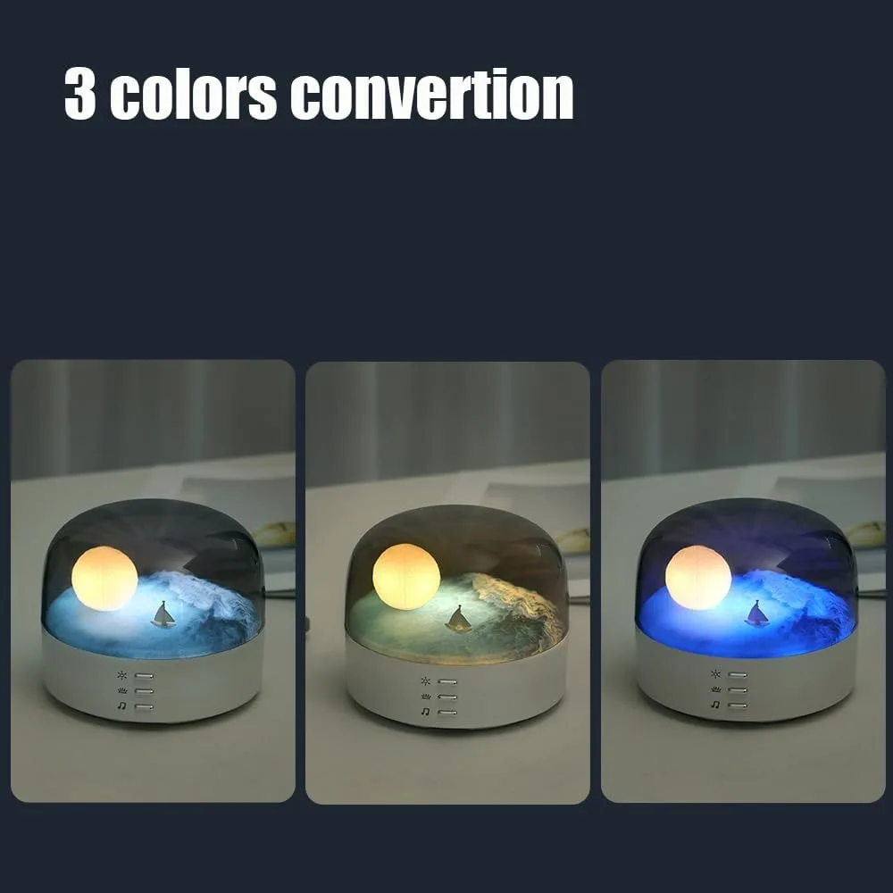 Moon Night light Music Wireless Speaker Lamp Type-C Rechargeable Brightness Adjustable  2 Mode ldeal Bedroom Mood light and Gift