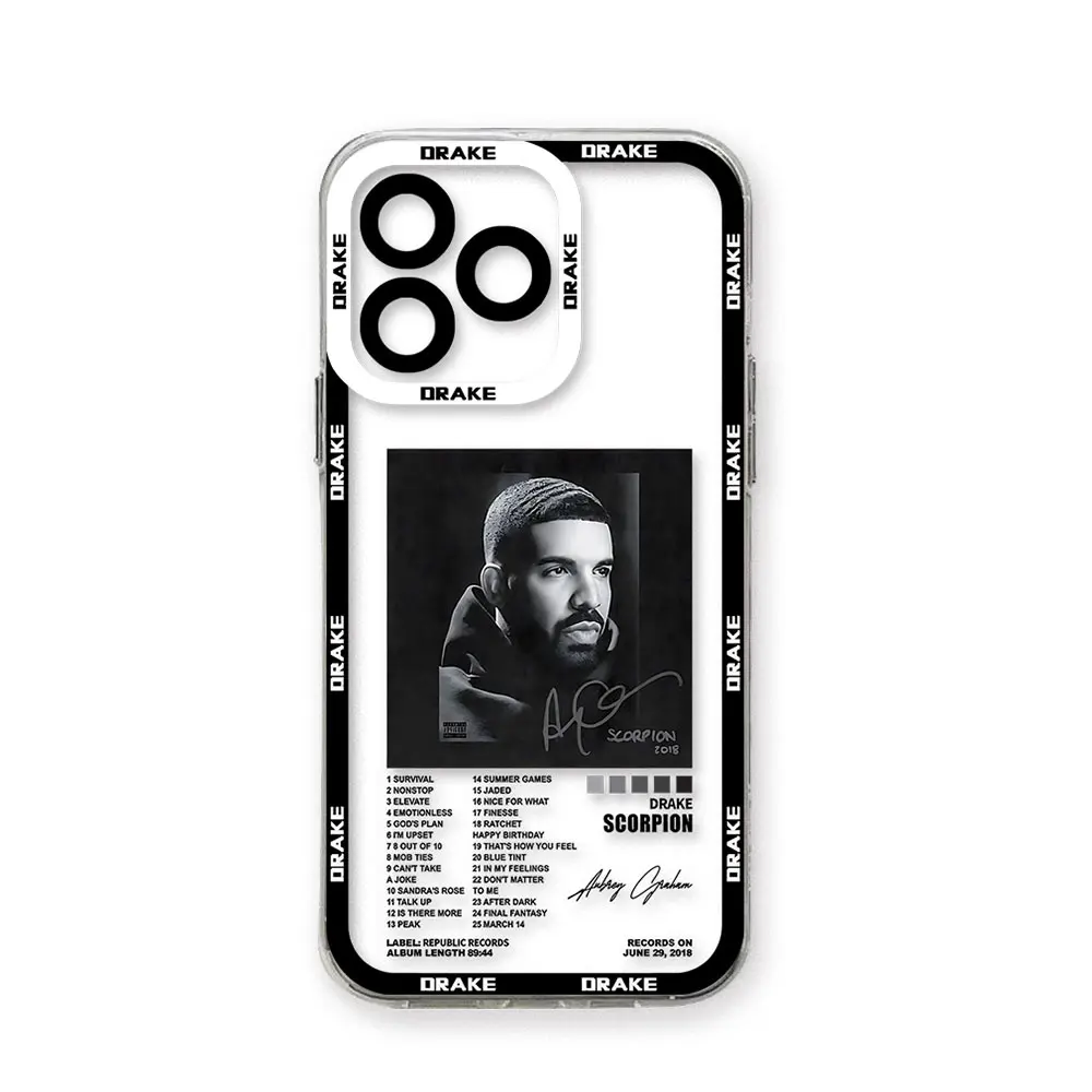 Popular Rapper Drake Phone Case For iPhone 16 15 14 13 12 11 Pro Max Mini X  XS XR SE 7 8 Plus Dustproof Transparent Soft Cover - AliExpress 202192403