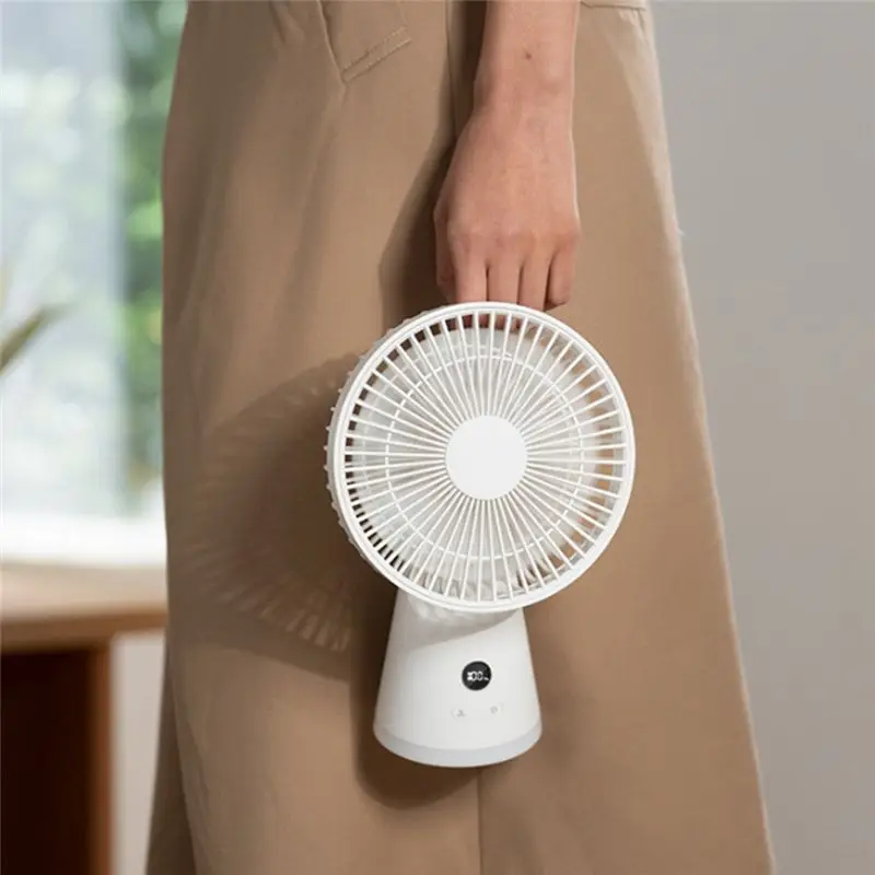 BABZ Portable Mini Table Fan 3600mAh USB Rechargeable 5 Speed Cordless Desk Fan Air Circulation for Home Office Bedroom