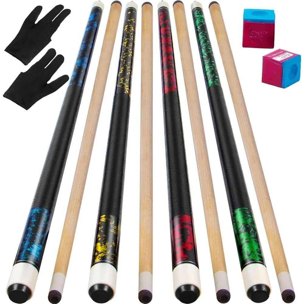 

Solid Wood Pool Stick with Extra 2 Pool Chalks, Durable Cue Stick, 58 '', 21 Oz Solid Wood Pool Stick