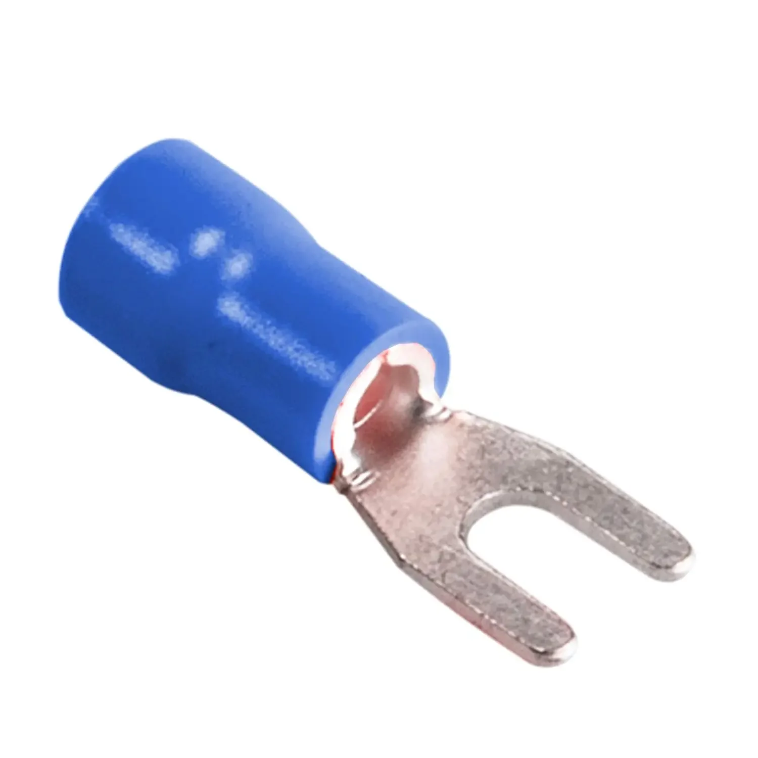 

50pcs Insulated Fork Spade Wire Connectors, U Type Electrical Crimp Terminal for 10-22AWG Cable random color