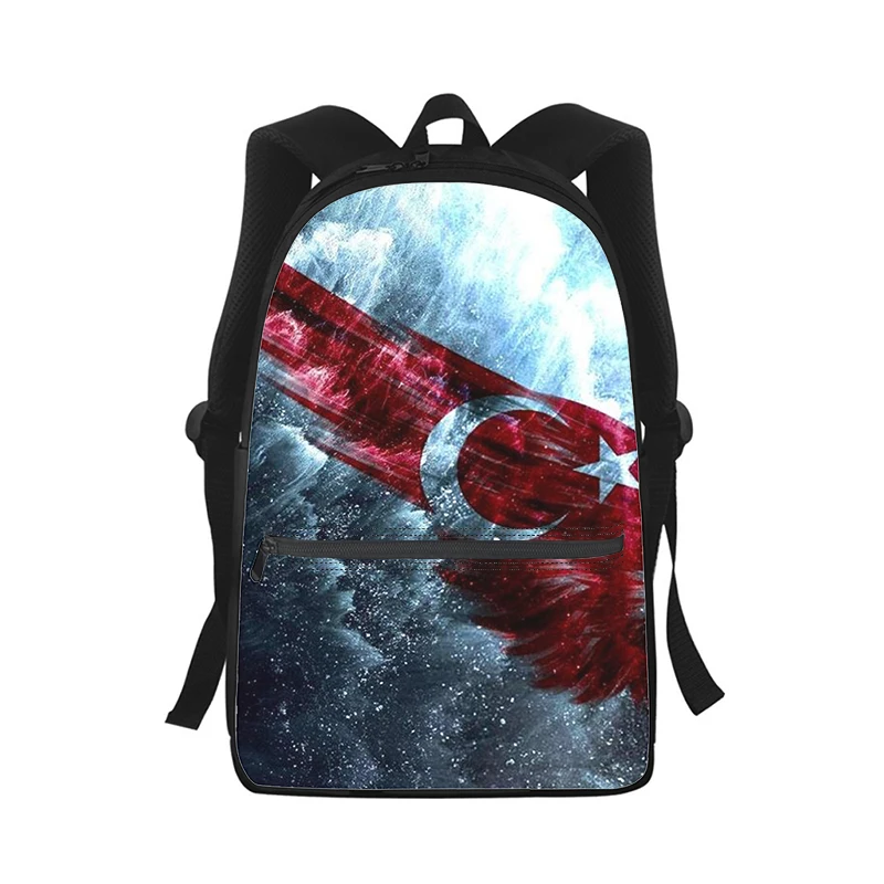 The Republic of Turkey flag Men Women Backpack 3D Print Fashion Student School Bag Laptop Backpack Kids Travel Shoulder Bag