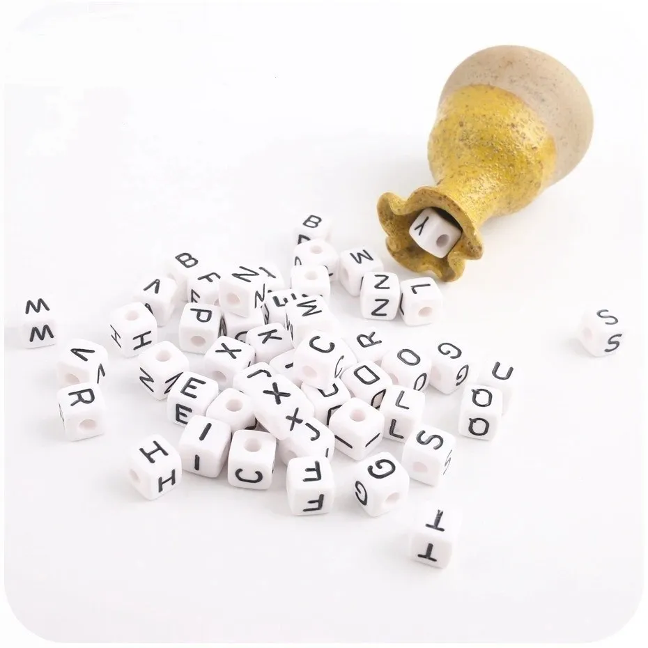 

100PC 10mm Acrylic Beads Letter Beads DIY Starter Kits Acrylic Material Making Jewelry Necklace Beads Safe And Natural