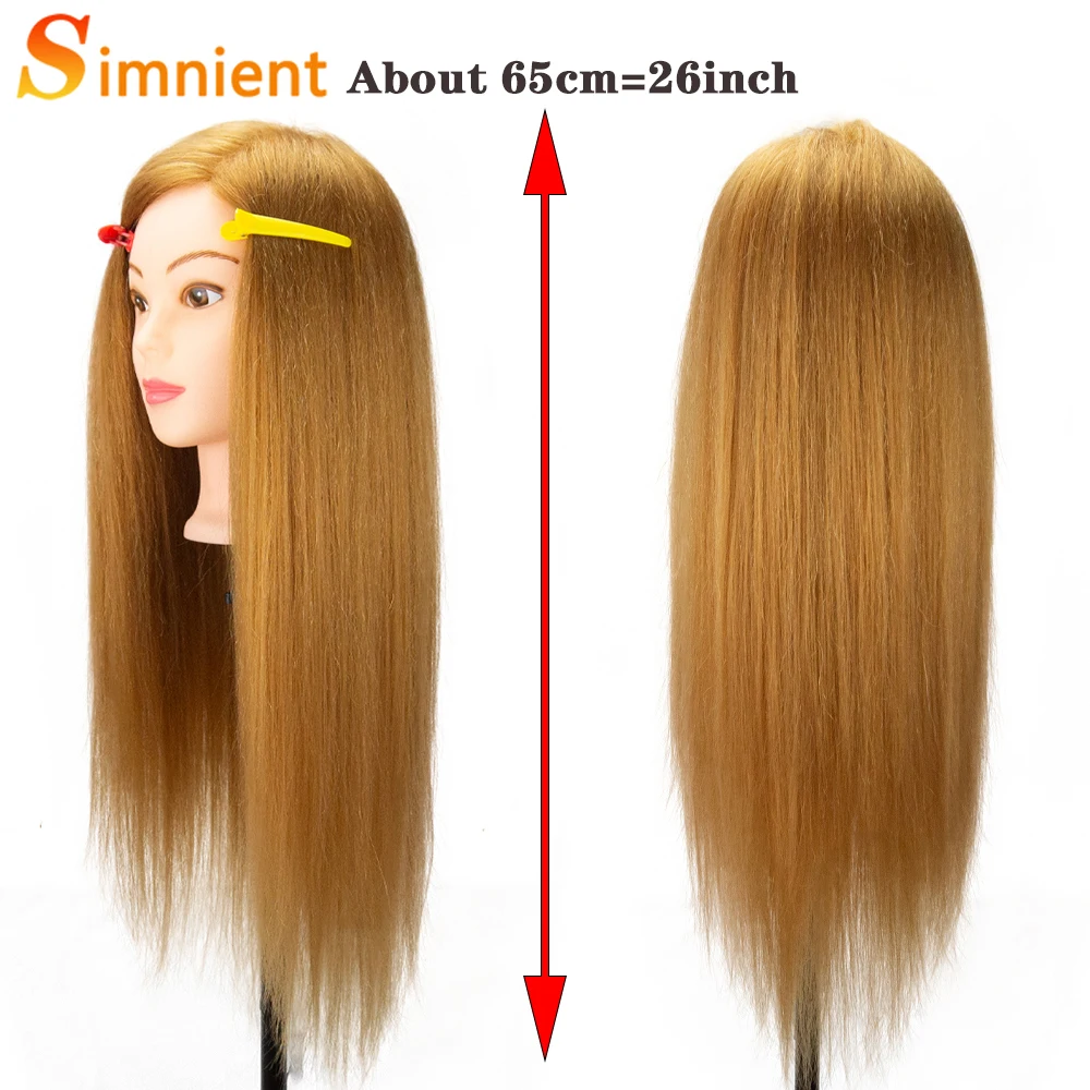 Manequim feminino treinamento boneca cabeça com suporte tripé, 80% cabelo real, cabeleireiro, bonecas de cosmetologia, novo