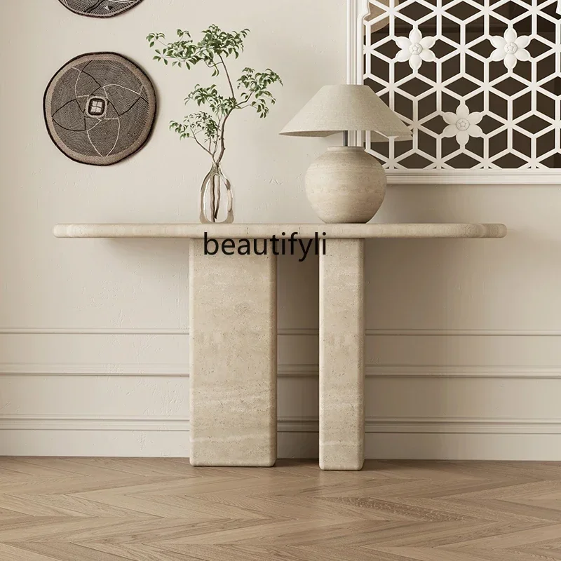

A57 French medieval entrance cabinet retro ornament living room partition cream wind entrance table