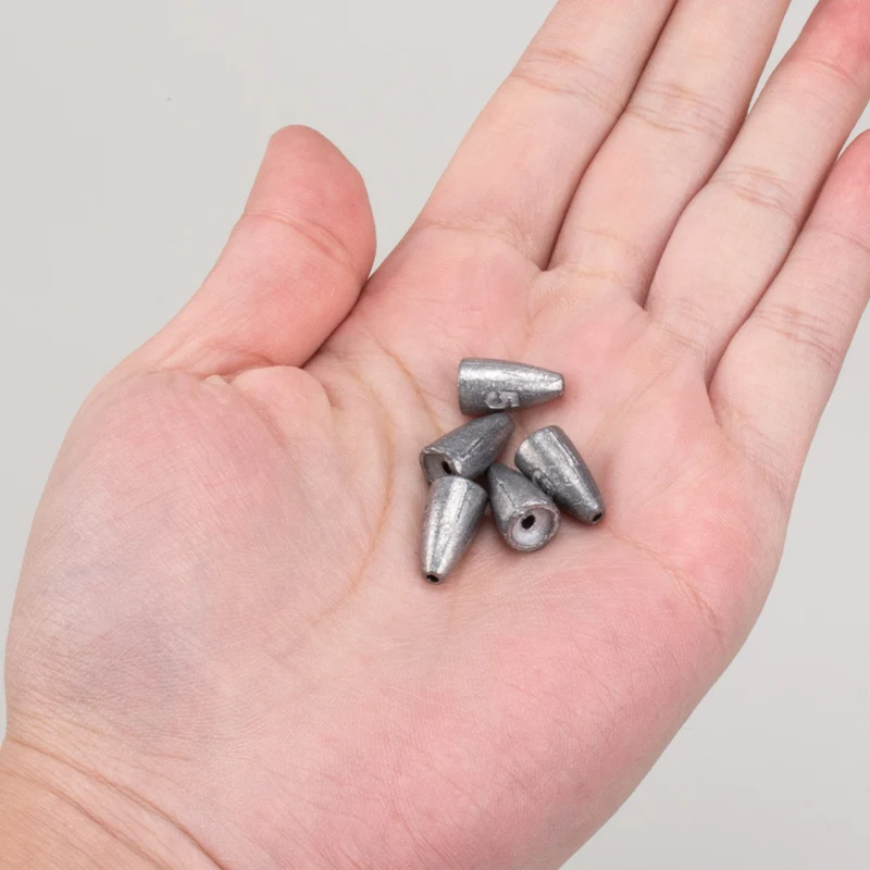 TEASER A017 50pcs 1.8g 2.5g 3.5g 5g 7g 10g 14g 20g Quicker Sinking Bullet Shape Texas Rig Metal Sinker Fishing Weight Sinkers