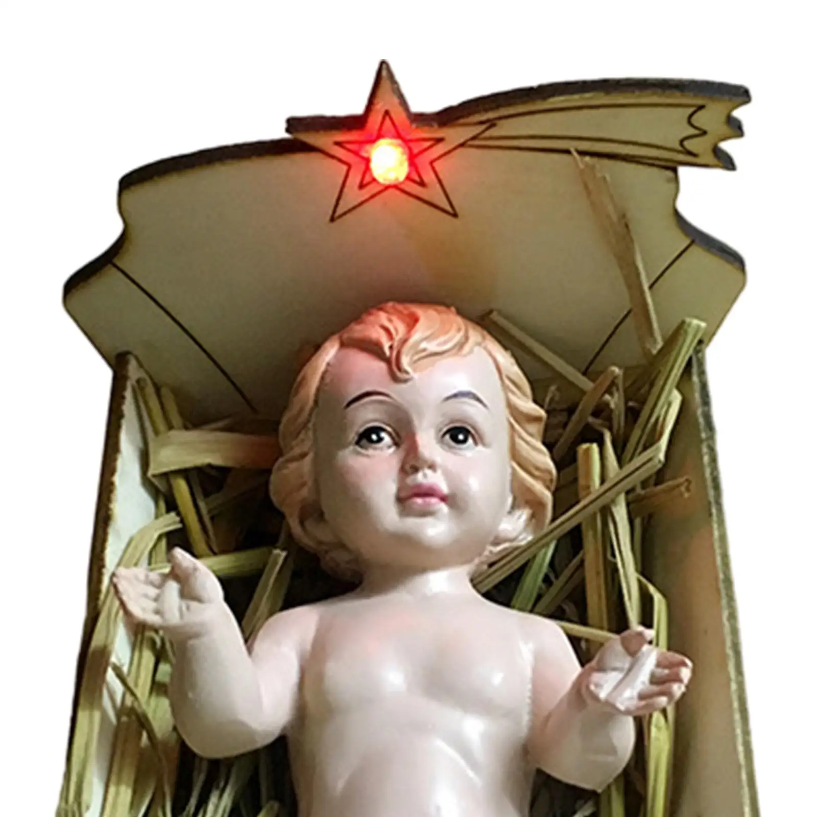 Resin Baby Jesus Figurine Collection Decor Desktop Decoration Nativity Crafts Resin Sculpture for Office Holiday Indoor Festival