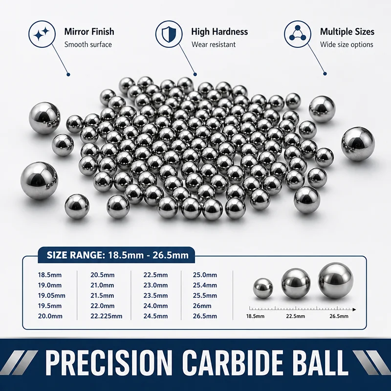 

Cemented Carbide Alloy Steel Ball High Precision Solid Smooth Bearing Balls Dia 18.5mm-26.5mm Industrial Wear-resistant Parts
