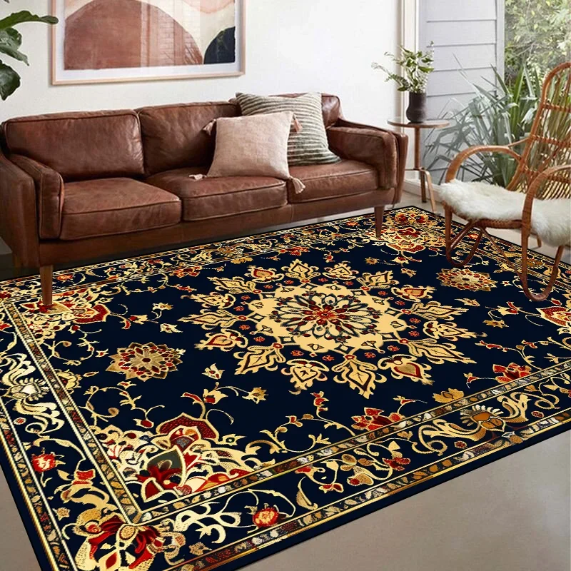 

Neoclassical Persian Rugs for Living Room Decoration Home Coffee Table Anti-slip Soft Floor Mat Bedroom Lounge Non-slip Carpet