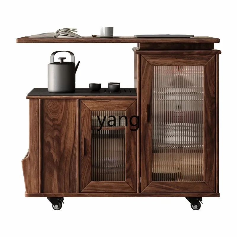 

LTT new Chinese-style all-solid wood rotatable coffee table multi-functional sofa side cabinet