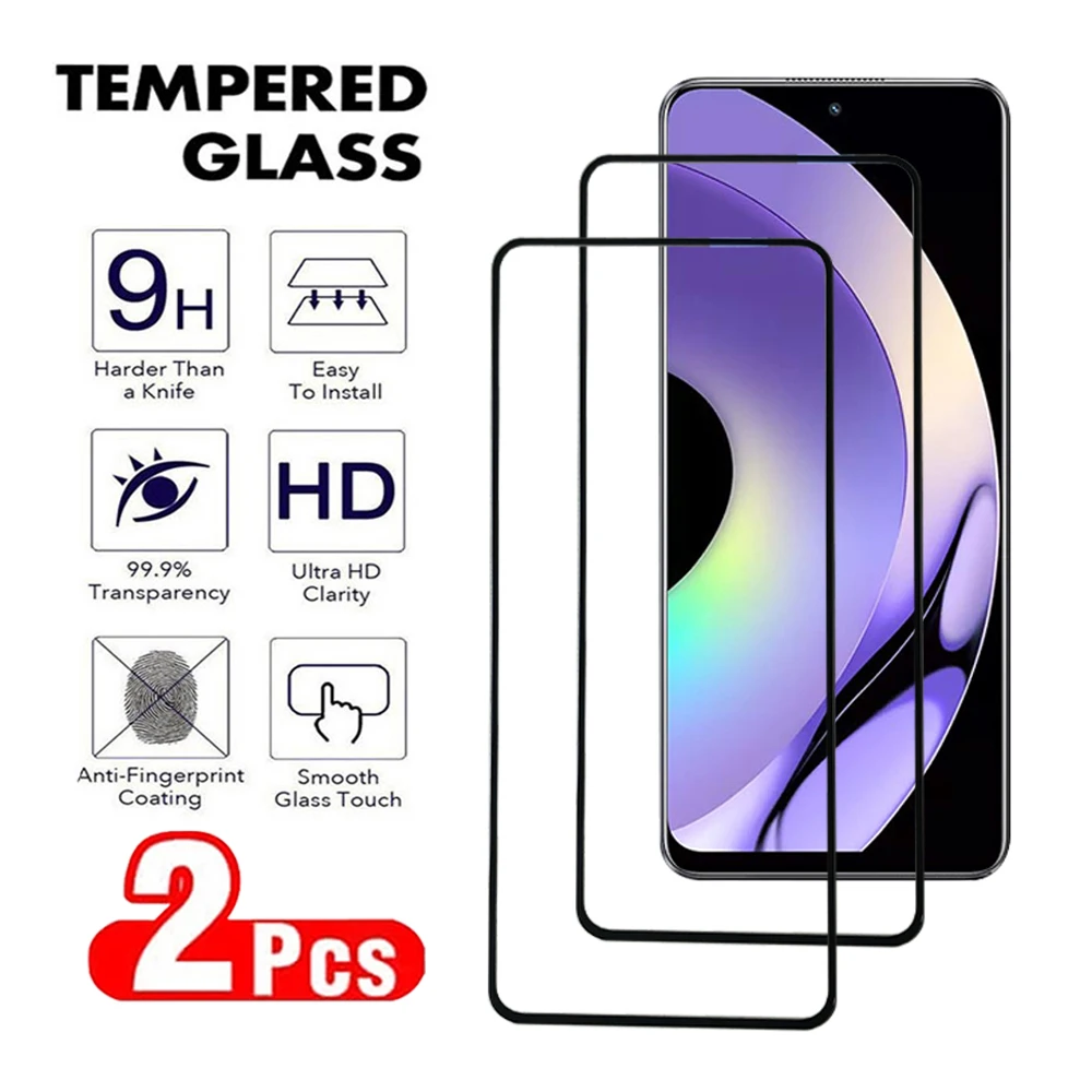 2Pcs Full Cover Tempered Glass For Realme  8 9 10 11 Pro Plus 4G 5G Speed Screen Protector Transparent glass Protective Film 9H