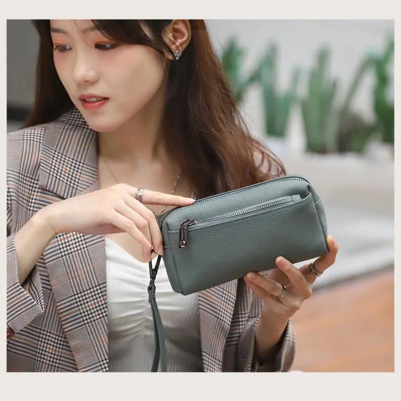 100% Genuine Leather Handbag Multilayer Women Bag Luxury Genuine Leather Shoulder Crossbody Bag Female New Ladies Tote Sac