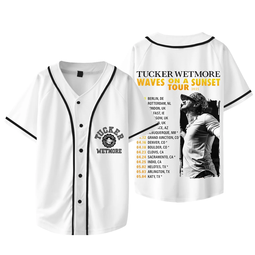 Tucker Wetmore Waves On A Sunset Tour Merch Baseball Jacket Tee Cosplay Women Men Fashion Short Sleeve T-Shirts