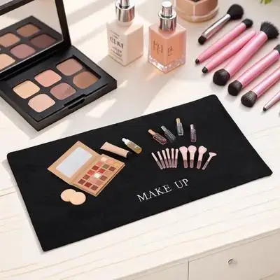

Makeup Table Mat Cloth Material Soft Non-Slip Waterproof Easy Clean Vanity Desk Pad For Bedroom Bathroom Workbench Decorative
