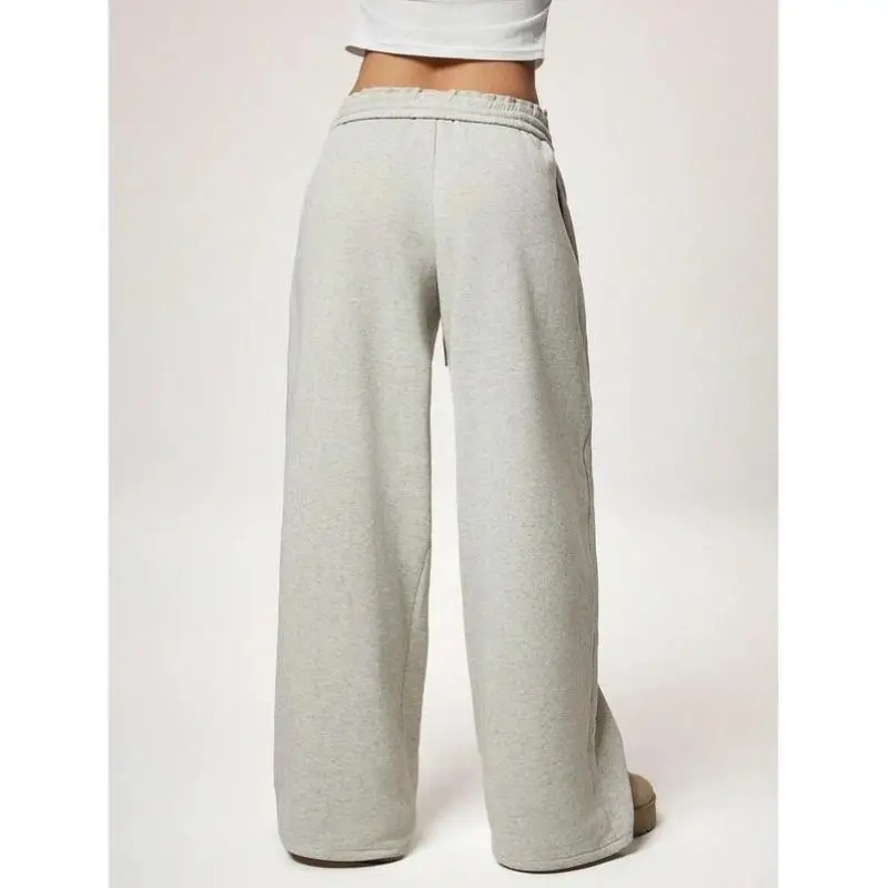 

Thiened Warmth Inner Casual Pants High Waist Straight Leg High Korean Sle Neutral Winter New Arrival